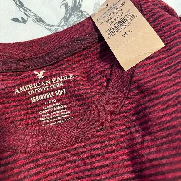 Men's American Eagle Red Super Soft Shirt Size L - Picture 2 of 2